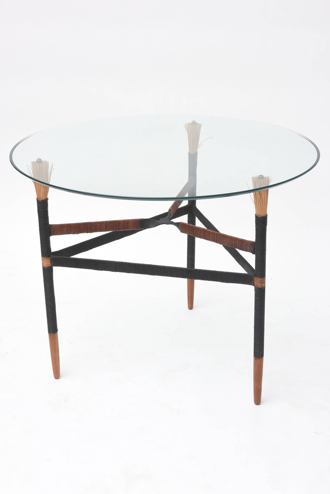Rohe Noordwolde Iron and straw table For Sale 2