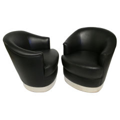Karl Springer Leather Chairs