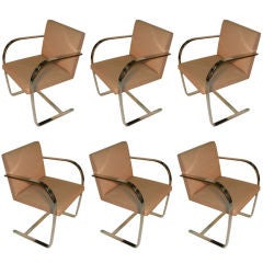 Set of Six Knoll Bruno Arm Chairs