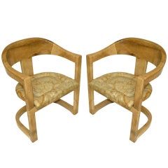 Pair of Karl Springer "Onassis" Chairs