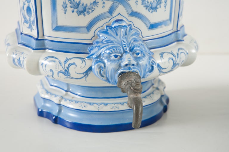 French Antique Gien Faience Wall Lavabo 1