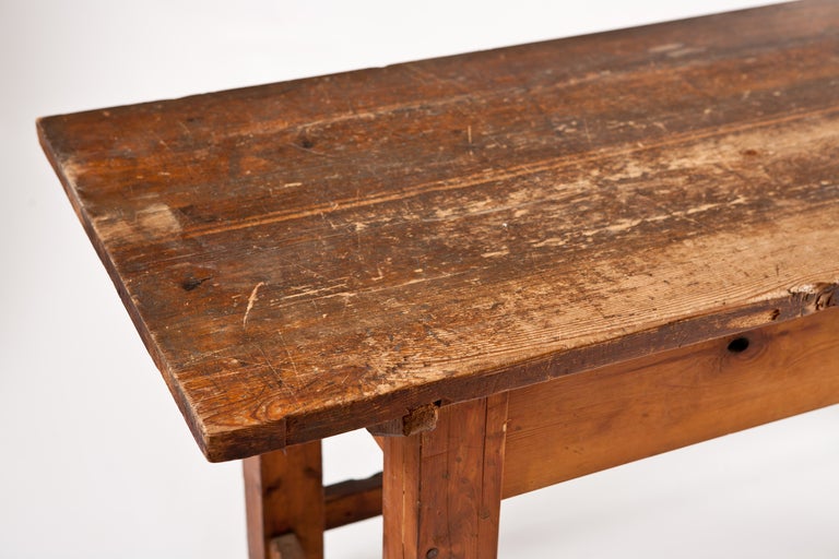 Belgian Antique Pinewood Console Table