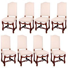Set of 8 Os de Mouton French Antique Dining Chairs