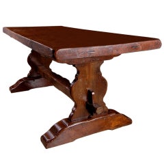 French Oak Antique Trestle Farm Table