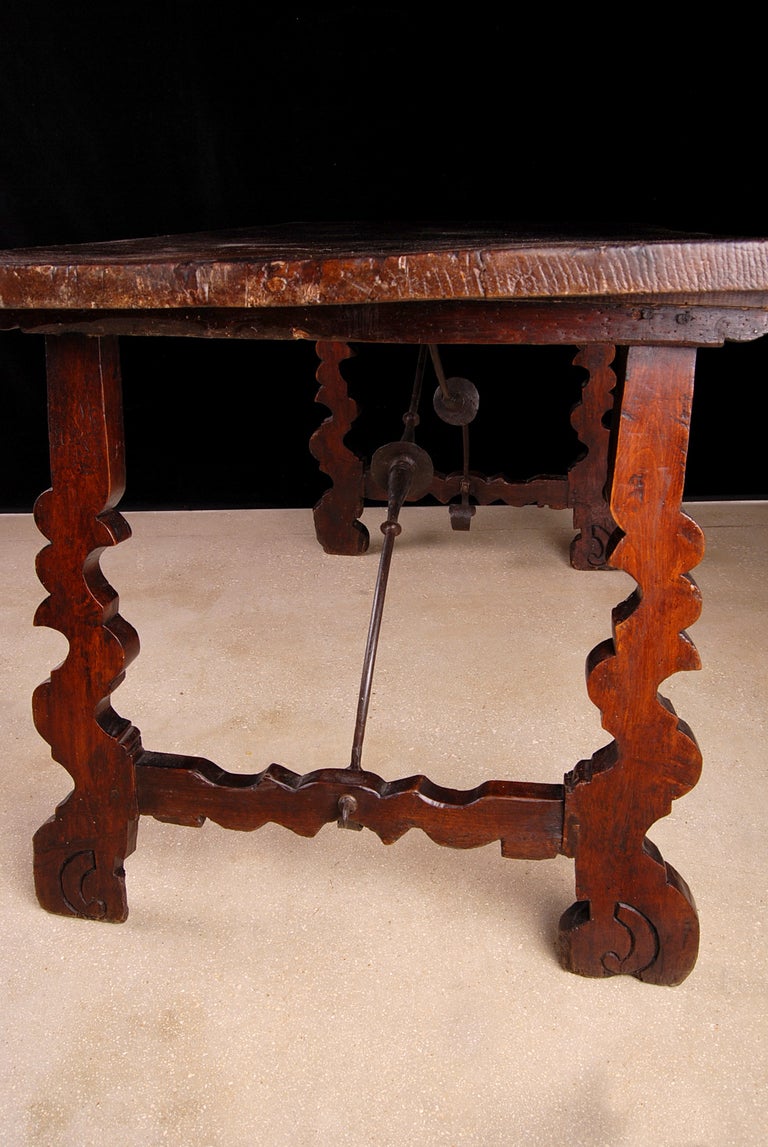 18th Century Spanish Console Table with Iron Stretcher