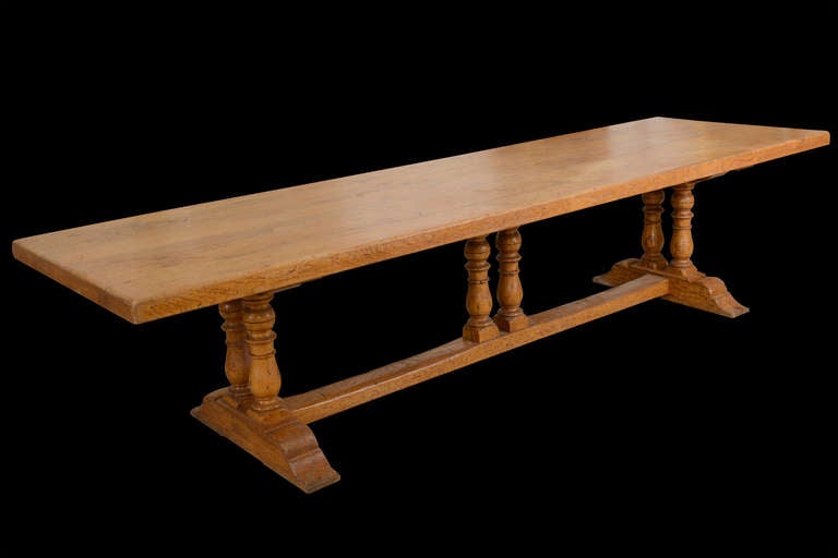 Antique French 19th-Century Oak Monastery Table