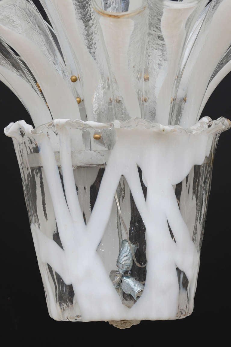 Italian Murano Glass Basket Chandelier