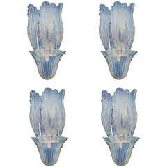 Set of Four Italian Opaline Glass Sconces