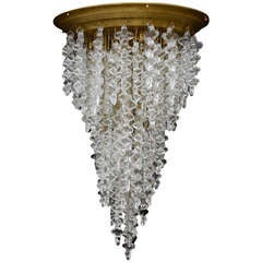 Vintage Italian Murano Glass Cascading Flush Mount Light Fixture