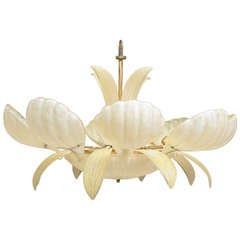 Vintage Murano Eight Glass Shell Chandelier