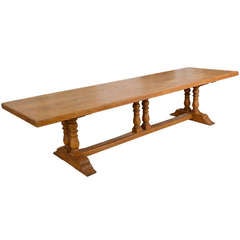 Antique French 19th-Century Oak Monastery Table