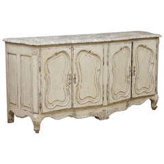 Antique Provencal Regence-Style Painted Sideboard