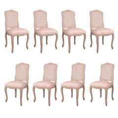Set of 8 French Antique Louis XV style Caned-back Dining Chairs