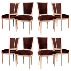 Set of 8 Louis XVI style Lacquered Dining Chairs