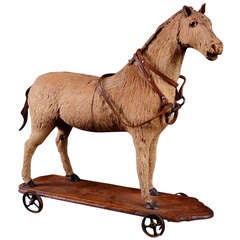 Rare French Antique Toy Horse, circa 1880