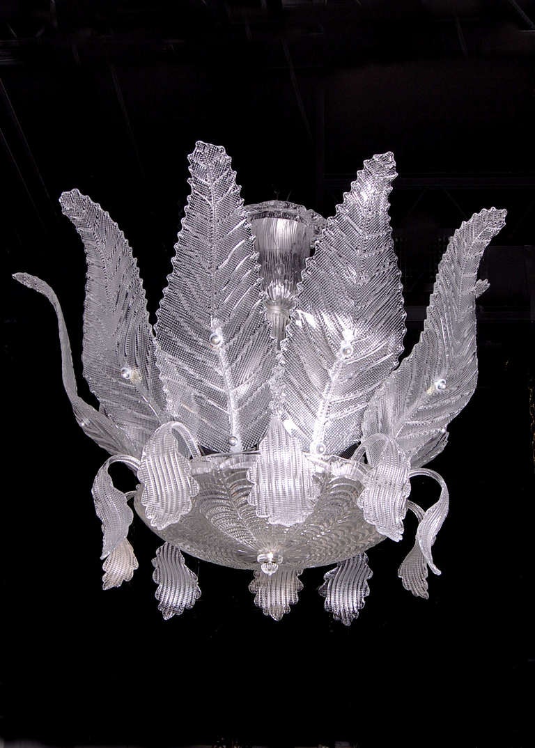 Italian Design Murano Glass Chandelier Circa 1980