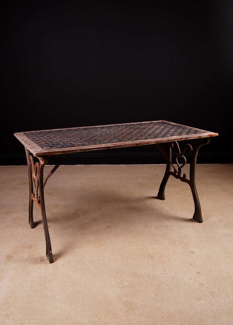 French Antique Lattice Top Garden Table