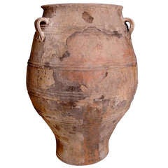 Greek Antique Three-Handled Terracotta Pot