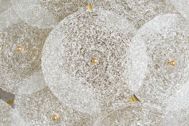 Italian Murano Glass Disk Spherical Light Fixture by Aureliano Toso, circa 1970