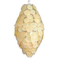 Italian Murano Glass Disk Chandelier By Vistosi