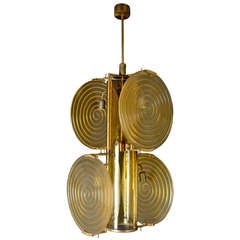 Italian Murano Glass Disk Chandelier By Vetreria Fratelli Toso