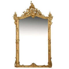 French Antique Louis XV style Giltwood Mirror