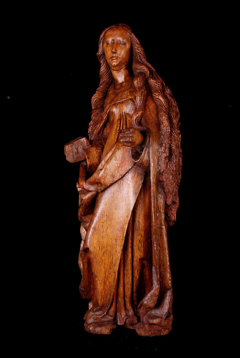 Carved Limewood Figure of Saint Catherine of Alexandria
