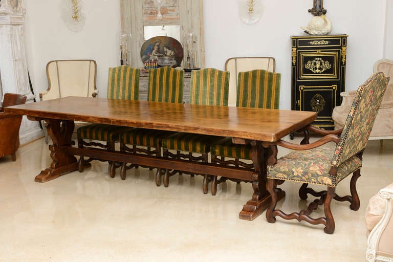 Solid oak Farm or monastery table from Normandy region.