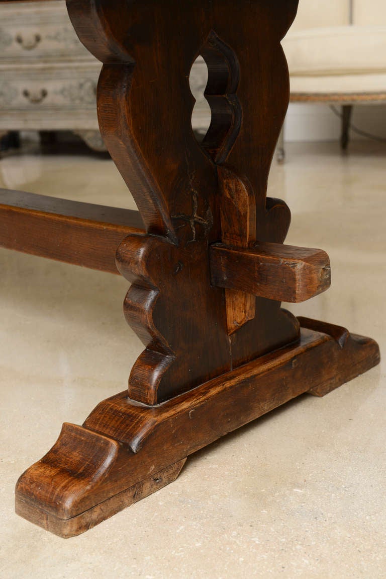 Oak French Farm Trestle Table For Sale
