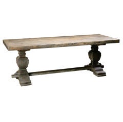 French Antique Patinated Farm Tressle Table