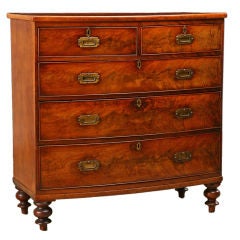 19th Century English Bowfront Campaign Chest of Drawers 19th Century English Bowfront Campaign Chest of Drawers