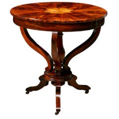 English Antique Victorian Rosewood Marquetry  Table