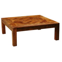 Country French Parquet Top Coffee Table