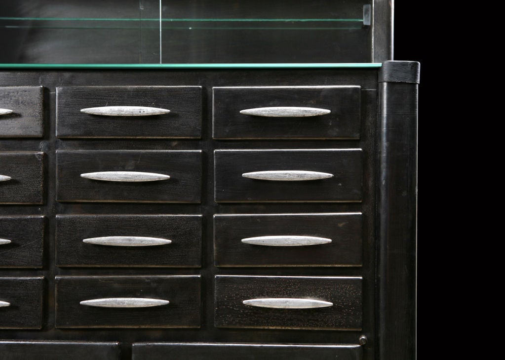 Iron French Art Deco Style Polished Metal Dentist Cabinet