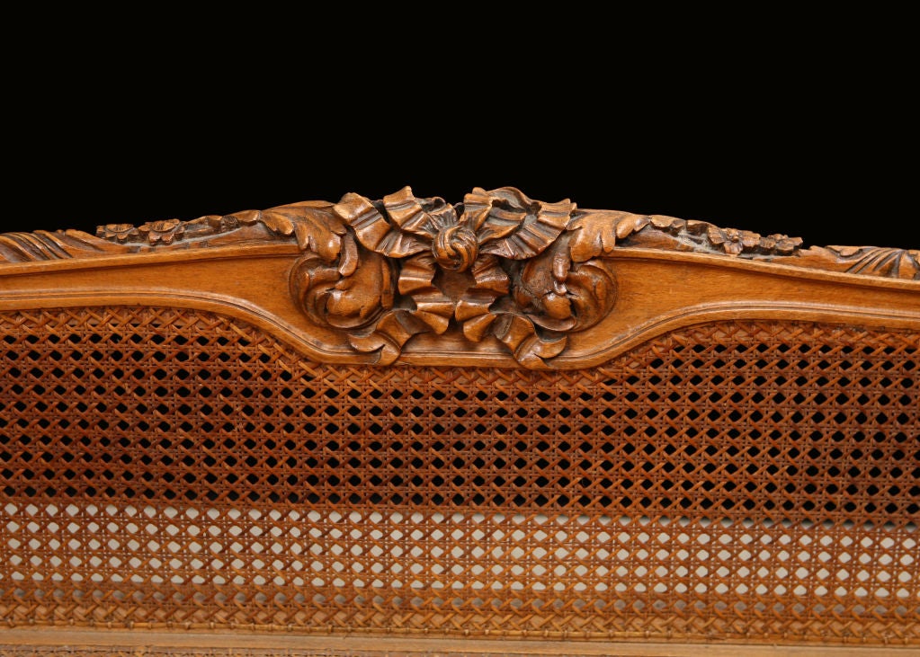 French Louis XVI style Caned Meridienne Daybed 1