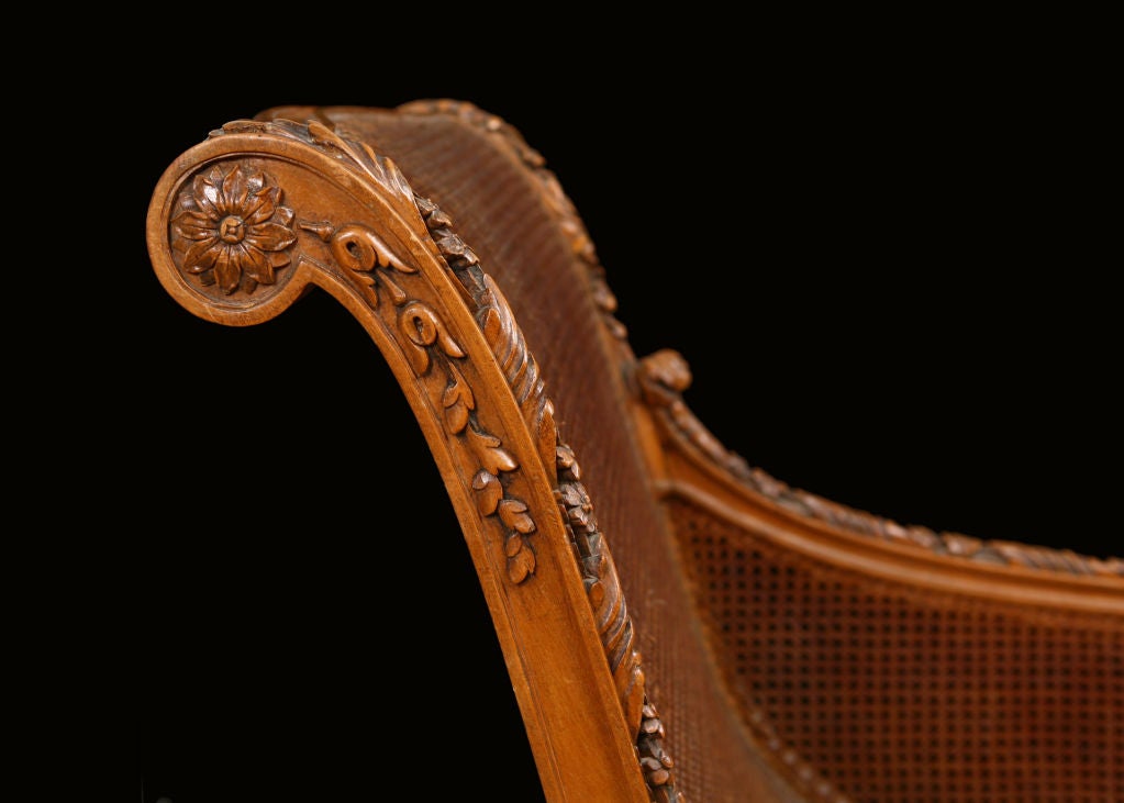 French Louis XVI style Caned Meridienne Daybed 2