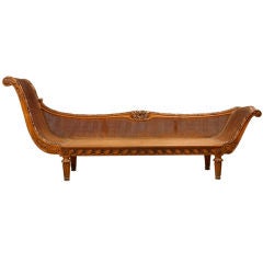 French Louis XVI style Caned Meridienne Daybed