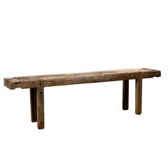 Raw Oak Vintage Belgian Carpenter's Work Table