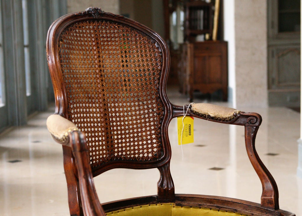 French Walnut "Chamber Pot" Armchair
