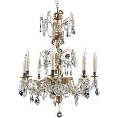Italian Antique Crystal  8-light Chandelier Made by Benci