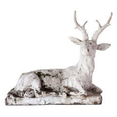 Life-size French Vintage Composition Garden Stag