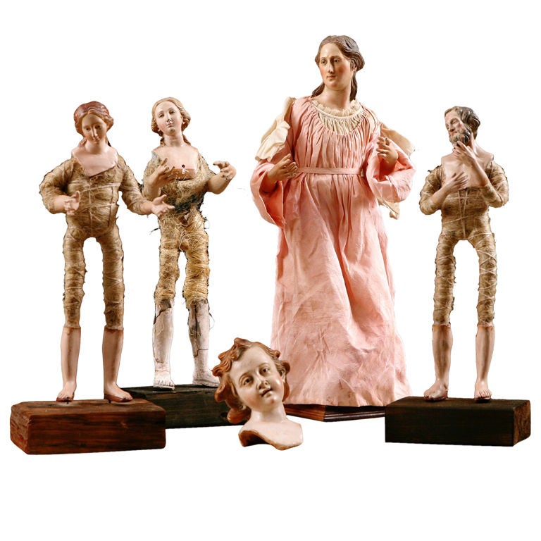 Collection of 19th Century Neapolitan Terracotta Creche Figures