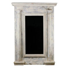 Pair of French Distressed Painted Pier Mirrors with Columns