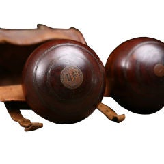 English Victorian Used Lawn Bowling Balls Game Set