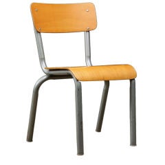 10 Vintage French Industrial School Chairs