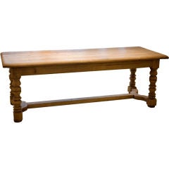 Belgian Antique Bleached Oak Dining Table