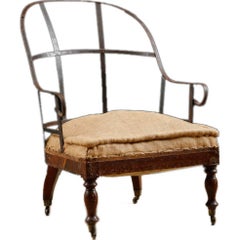 French Louis Philippe Period Iron Frame Armchair