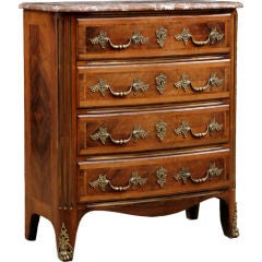 Petite French Antique Regence style Chest of Drawers Signed