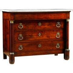 Empire Period Mahogany Four-drawer Commode with Marbletop