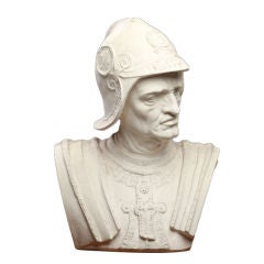 Vintage Atelier Plaster Bust Of Roman General